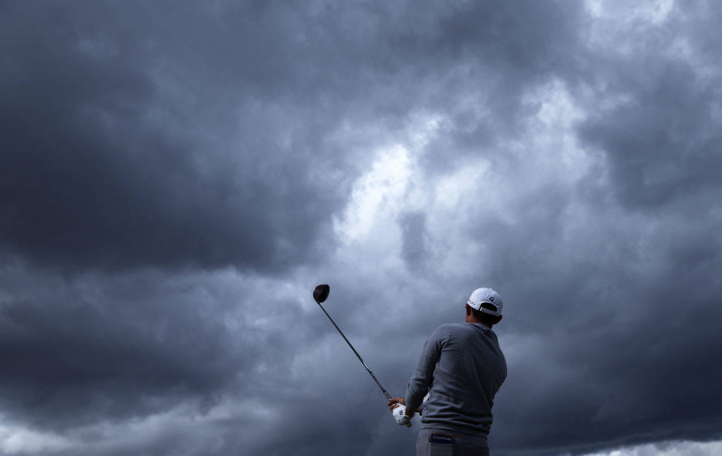 Dark skies loom over Collin Morikawa